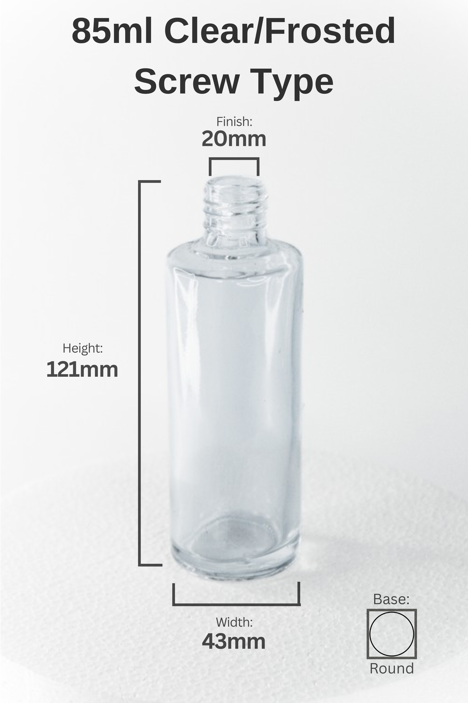 85ML CLEAR & FROSTED GLASS BOTTLE